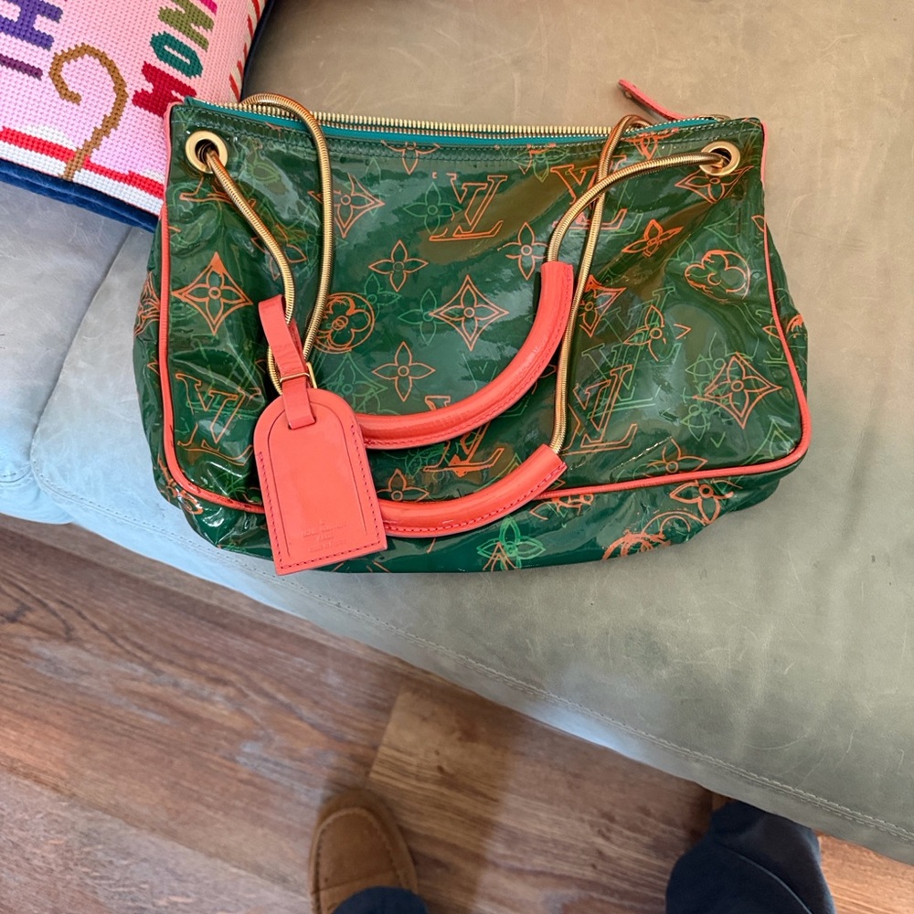 Louis Vuitton Bonbon Richard Prince Pochette Bag Green and Coral